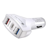 Maxbell QC3.0 Universal Dual Port LED USB Smart Car Quick Charge Adapter White