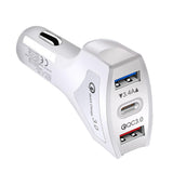 Maxbell QC3.0 Universal Dual Port LED USB Smart Car Quick Charge Adapter White