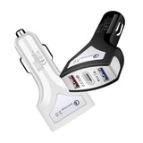 Maxbell QC3.0 Universal Dual Port LED USB Smart Car Quick Charge Adapter White
