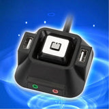 Max Desktop Case Switch Dual USB Ports Power Reset Button LED Lights Audio Port