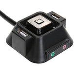 Max Desktop Case Switch Dual USB Ports Power Reset Button LED Lights Audio Port