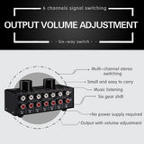 Max 6 Input 1 Output Audio Signal Source Selection Selector Switcher Splitter