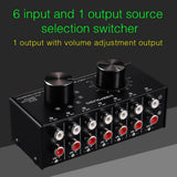 Max 6 Input 1 Output Audio Signal Source Selection Selector Switcher Splitter