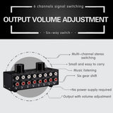 Max 6 Input 2 Output Stereo Audio Signal Selection Speaker Switcher RCA Port