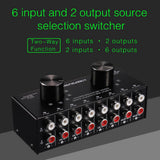 Max 6 Input 2 Output Stereo Audio Signal Selection Speaker Switcher RCA Port