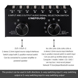 Max 6 Input 2 Output Stereo Audio Signal Selection Speaker Switcher 3.5mm Port
