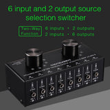 Max 6 Input 2 Output Stereo Audio Signal Selection Speaker Switcher 3.5mm Port