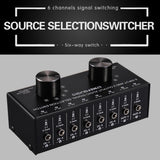 Max 6 Input 2 Output Stereo Audio Signal Selection Speaker Switcher 3.5mm Port