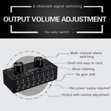 Max 6 Input 2 Output Stereo Audio Signal Selection Speaker Switcher 3.5mm Port