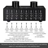 Max 6 Input 2 Output Stereo Audio Signal Selection Speaker Switcher 3.5mm Port