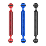 Max Camera Diving Ultra Light Carbon Fiber Double Ball Head Lamp Arm 7" Black