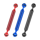 Max Camera Diving Ultra Light Carbon Fiber Double Ball Head Lamp Arm 7" Black