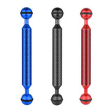 Max Camera Diving Ultra Light Carbon Fiber Double Ball Head Lamp Arm 7" Black