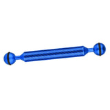 Max Camera Diving Ultra Light Carbon Fiber Double Ball Head Lamp Arm 7" Blue