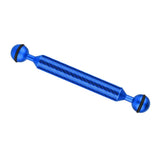 Max Camera Diving Ultra Light Carbon Fiber Double Ball Head Lamp Arm 7" Blue