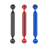 Max Camera Diving Ultra Light Carbon Fiber Double Ball Head Lamp Arm 7" Blue