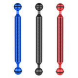 Max Camera Diving Ultra Light Carbon Fiber Double Ball Head Lamp Arm Black