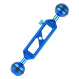 Max Camera Diving Ultra Light Carbon Fiber Double Ball Head Lamp Arm 1" inch Blue