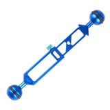 Max Camera Diving Ultra Light Carbon Fiber Double Ball Head Lamp Arm 1" inch Blue