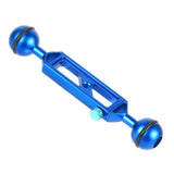 Max Camera Diving Ultra Light Carbon Fiber Double Ball Head Lamp Arm 1" inch Blue