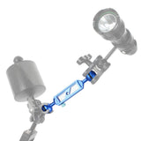 Max Camera Diving Ultra Light Carbon Fiber Double Ball Head Lamp Arm 1" inch Blue
