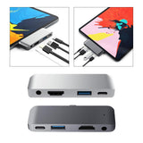 Max Type-C Dock Station USB-C To HDMI Charger Hub Adapter For iPad Pro Silver
