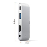 Max Type-C Dock Station USB-C To HDMI Charger Hub Adapter For iPad Pro Silver