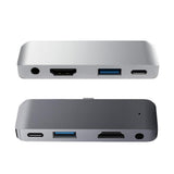 Max Type-C Dock Station USB-C To HDMI Charger Hub Adapter For iPad Pro Silver