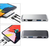 Max Type-C Dock Station USB-C To HDMI Charger Hub Adapter For iPad Pro Silver
