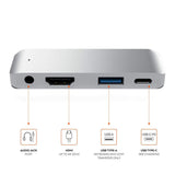 Max Type-C Dock Station USB-C To HDMI Charger Hub Adapter For iPad Pro Silver