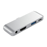 Max Type-C Dock Station USB-C To HDMI Charger Hub Adapter For iPad Pro Silver