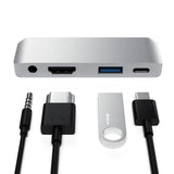 Max Type-C Dock Station USB-C To HDMI Charger Hub Adapter For iPad Pro Silver
