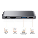 Max Type-C Dock Station USB-C To HDMI Charger Hub Adapter For iPad Pro Gray