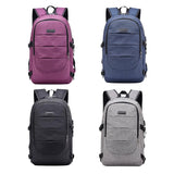 Max Maxb Anti-theft USB Charging Backpack Laptop Notebook Travel School Bag Purple