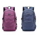 Max Maxb Anti-theft USB Charging Backpack Laptop Notebook Travel School Bag Purple