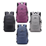 Max Maxb Anti-theft USB Charging Backpack Laptop Notebook Travel School Bag Purple