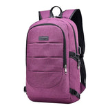Max Maxb Anti-theft USB Charging Backpack Laptop Notebook Travel School Bag Purple