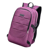 Max Maxb Anti-theft USB Charging Backpack Laptop Notebook Travel School Bag Purple