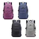 Max Maxb Anti-theft USB Charging Backpack Laptop Notebook Travel School Bag Purple