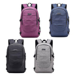 Max Maxb Anti-theft USB Charging Backpack Laptop Notebook Travel School Bag Purple