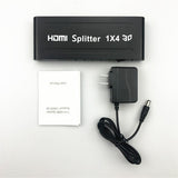Maxbell HDMI Splitter Amplifier Duplicator 1x4 Hub 1 in 4 out 3D 1080p