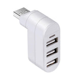 Maxbell Maikou Rotatable 3 Ports USB 3.0 HUB + 2 USB 2.0 Adapter Splitter White