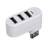 Maxbell Maikou Rotatable 3 Ports USB 3.0 HUB + 2 USB 2.0 Adapter Splitter White