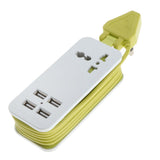 Maxbell UK Plug Extension Socket Outlet Hub Travel Power Strip 5-Ports with 4 USB