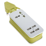 Maxbell UK Plug Extension Socket Outlet Hub Travel Power Strip 5-Ports with 4 USB