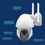 Maxbell 1080P HD Outdoor WiFi PTZ Pan Tilt Security IP IR Camera Night Vision UK 16G