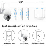 Maxbell 1080P HD Outdoor WiFi PTZ Pan Tilt Security IP IR Camera Night Vision UK 16G
