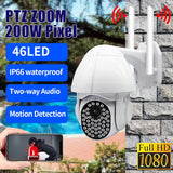 Maxbell 1080P HD Outdoor WiFi PTZ Pan Tilt Security IP IR Camera Night Vision UK 16G