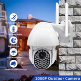Maxbell 1080P HD Outdoor WiFi PTZ Pan Tilt Security IP IR Camera Night Vision UK 16G