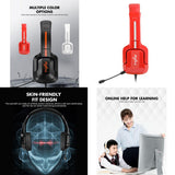 Maxbell Gaming Headset with Noise Reduction Detachable Mic Adjustable for PC Red